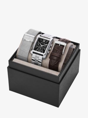 Monroe Silver-Tone Watch Strap Set in SILVER | Michael Kors