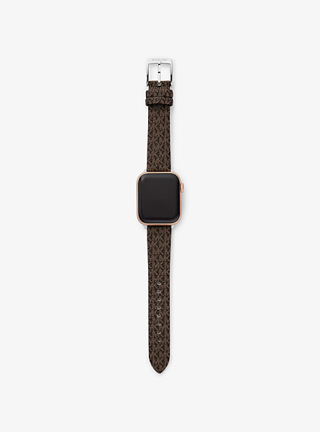 MK Logo Strap For Apple Watch(r) - Brown - Michael Kors