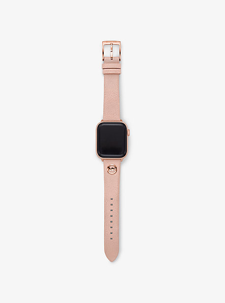 MK Leather Strap For Apple Watch(r) - Pink - Michael Kors