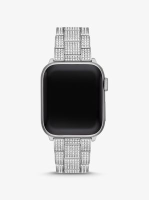 Pavé Silver-Tone Strap For | Kors Michael Watch® Apple