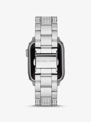 Cinturino per Apple Watch® in tonalità argento con pavé image number 3