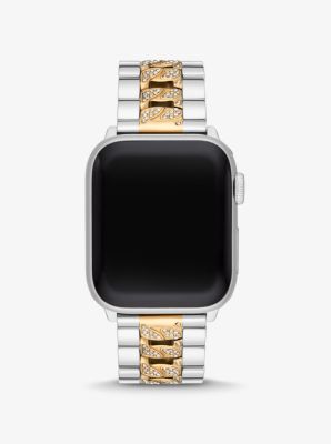 Pavé Two-Tone Curb Link Strap For Apple Watch®