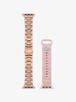 Pavé Rose Gold-Tone and Logo Strap for Apple Watch® Gift Set | Michael Kors