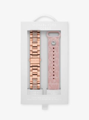 Pavé Rose Gold-Tone and Logo Strap for Apple Watch® Gift Set image number 3