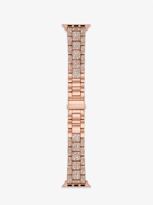 Pavé Rose Gold-tone Strap For Apple Watch® | Michael Kors