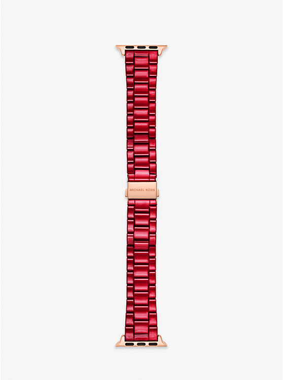 Red-Coated Stainless Steel Strap For Apple Watch® image number 0
