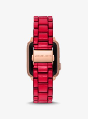 Red-Coated Stainless Steel Strap For Apple Watch® | Michael Kors