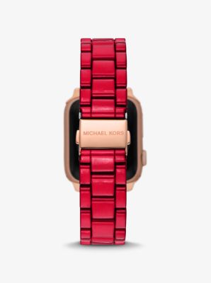 Red-Coated Stainless Steel Strap Michael Watch® | Apple Kors For