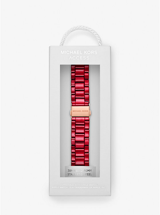 Red-Coated Stainless Steel Strap For Apple Watch® image number 2