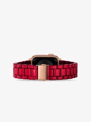 Red-Coated Stainless Apple Michael Strap | Kors For Watch® Steel