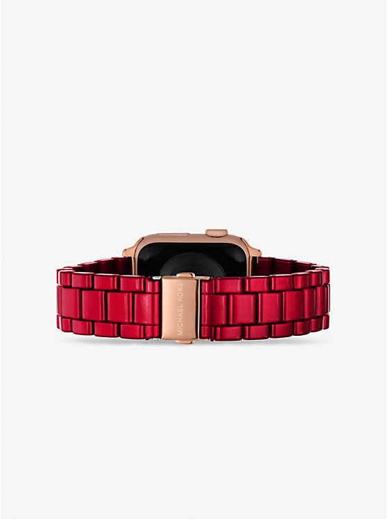 Red-Coated Stainless Steel Strap For Apple Watch® image number 4