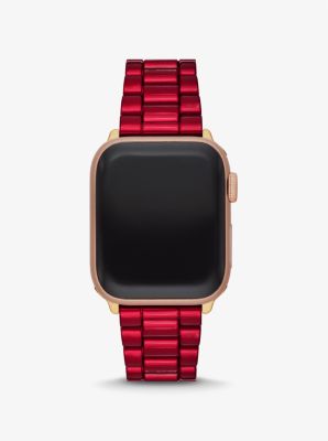 Red-Coated Stainless Steel Strap For Apple Watch® | Michael Kors