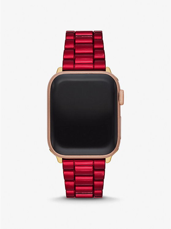 Red-Coated Stainless Steel Strap For Apple Watch® image number 5