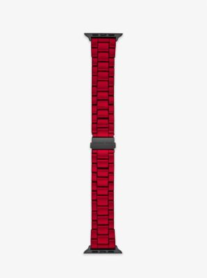 Red-Coated Stainless Steel Strap For Apple Watch® | Michael Kors