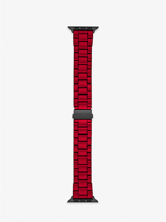 Red-Coated Stainless Steel Strap For Apple Watch® image number 0