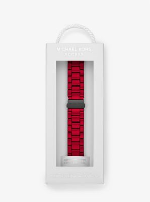 Red-Coated Stainless Steel Strap For Apple Watch® | Michael Kors