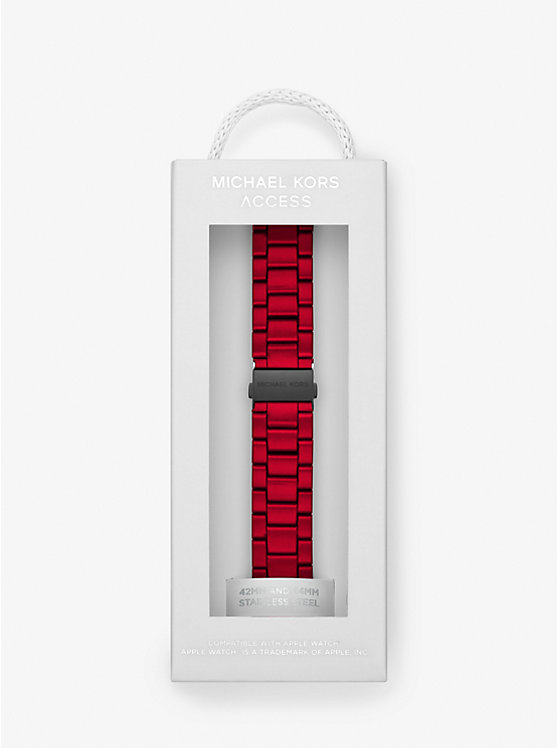Bracelet en acier inoxydable rouge pour Apple Watch® image number 2