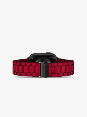 Red-Coated Stainless Steel Strap For Apple Watch® | Michael Kors