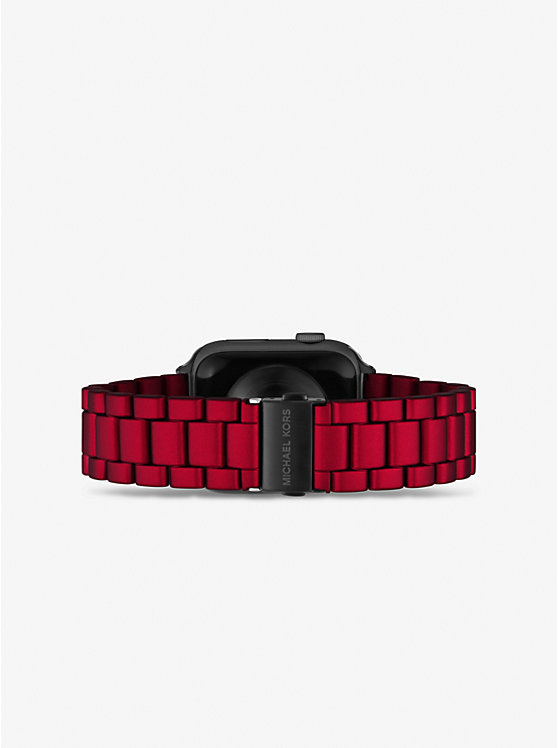 Red-Coated Stainless Steel Strap For Apple Watch® image number 4