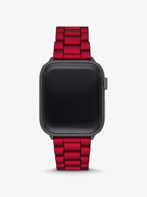 Red-Coated Stainless Steel Strap For Apple Watch® | Michael Kors