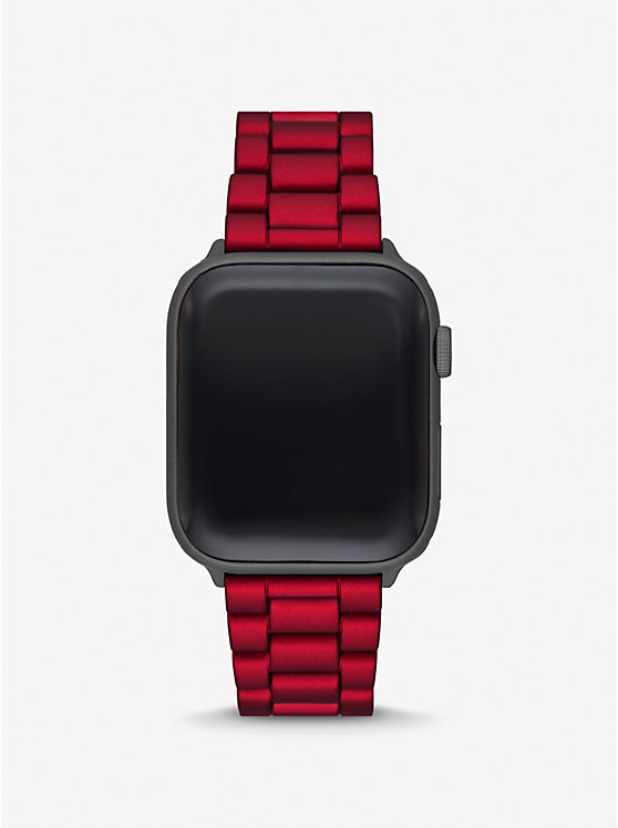 Red-Coated Stainless Steel Strap For Apple Watch® image number 5
