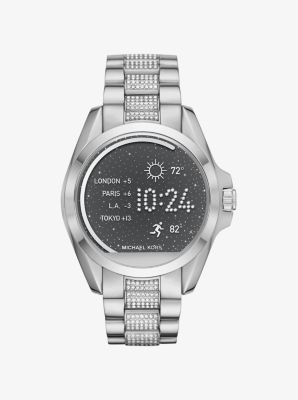 Michael kors smartwatch on sale silver with diamonds