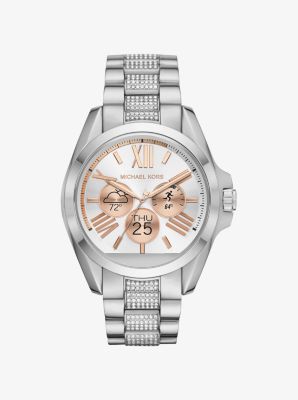 Michael kors smartwatch on sale silver with diamonds