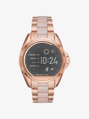 Gen 4 Bradshaw Rose Gold-Tone and Acetate Smartwatch | Michael Kors