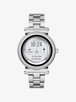 Michael kors discount smart watches silver