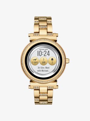Sofie Pavé Gold-Tone Smartwatch