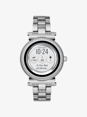 silver michael kors smartwatch womens