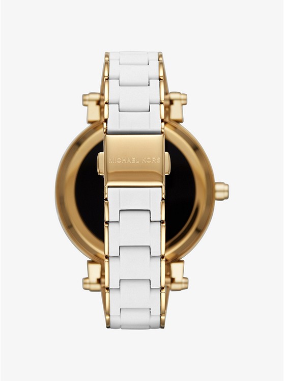 Sofie Pavé Gold-Tone and Silicone Smartwatch