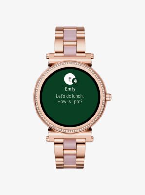 Gen 3 Sofie Pav Rose Gold Tone and Acetate Smartwatch Michael Kors