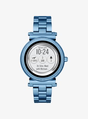 Michael kors sofie pave silver tone store smartwatch