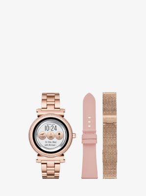 Sofie Pavé Rose Gold-Tone Smartwatch Set | Michael Kors