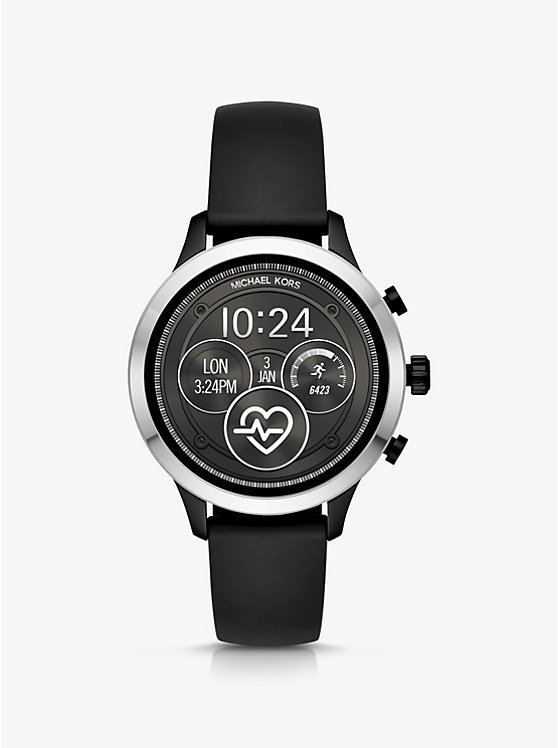 and Michael Smartwatch Silver-Tone Gen 4 Kors Silicone Runway |