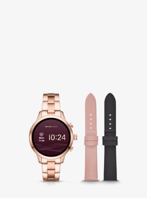 Gen 4 Runway Rose Gold Tone Smartwatch Set Michael Kors