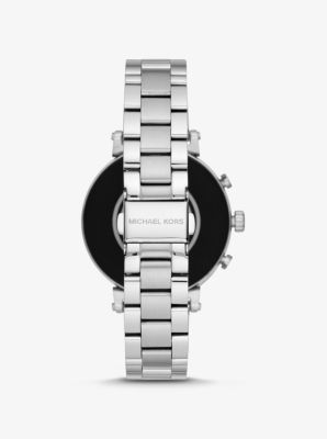 Michael kors sofie shop pave silver tone smartwatch