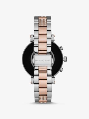 michael kors sofie pave silver tone smartwatch