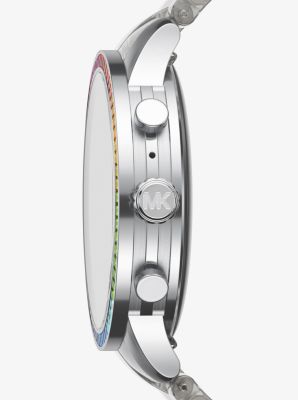 runway heart rate acetate and rainbow pavé smartwatch