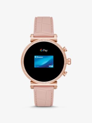 Gen 4 Sofie Rose Gold Tone and Embossed Silicone Smartwatch