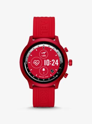 Red michael hot sale kors watch men's