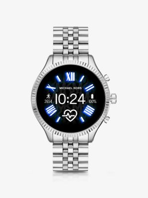silver michael kors smartwatch mens