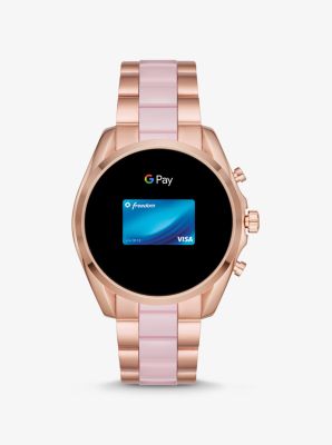 Gen 5 Bradshaw Rose Gold Tone and Acetate Smartwatch Michael