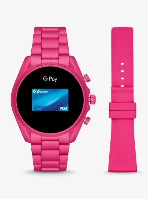 Pink michael 2025 kors smartwatch