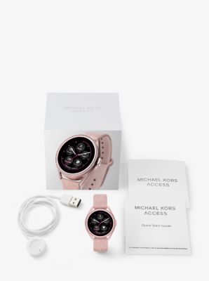 Michael Kors Access Gen 5E MKGO Pink-Tone and Logo Rubber Smartwatch image number 3