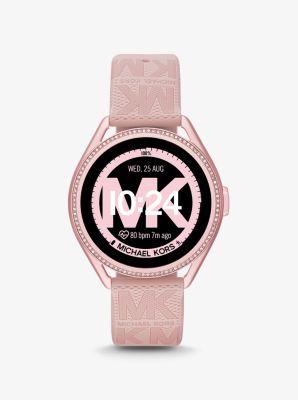 Michael Kors Access Gen 5E MKGO Pink-Tone and Logo Rubber Smartwatch image number 4