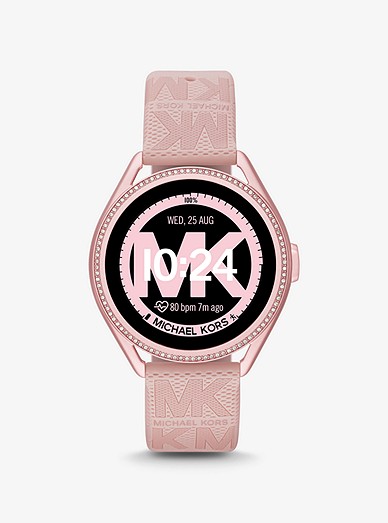 Michael Kors Access Gen 5e Mkgo Pink-tone And Logo Smartwatch | Michael Kors