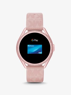 Michael Kors Access Gen 5E MKGO Pink-Tone and Logo Rubber Smartwatch image number 6