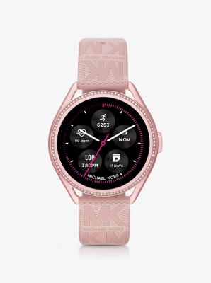 Michael Kors Access Gen 5E MKGO Pink-Tone and Logo Rubber Smartwatch | Michael  Kors
